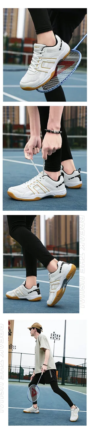 Унисекс кроссовки для бадминтона и спорта, White/Gray — фото 4