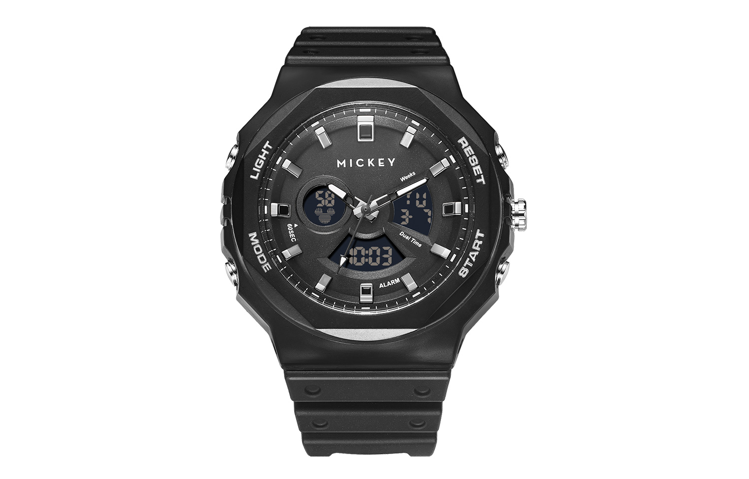 

Disney Часы Mickey Series Electronic Movement TPU Strap Watch Unisex Black Dial