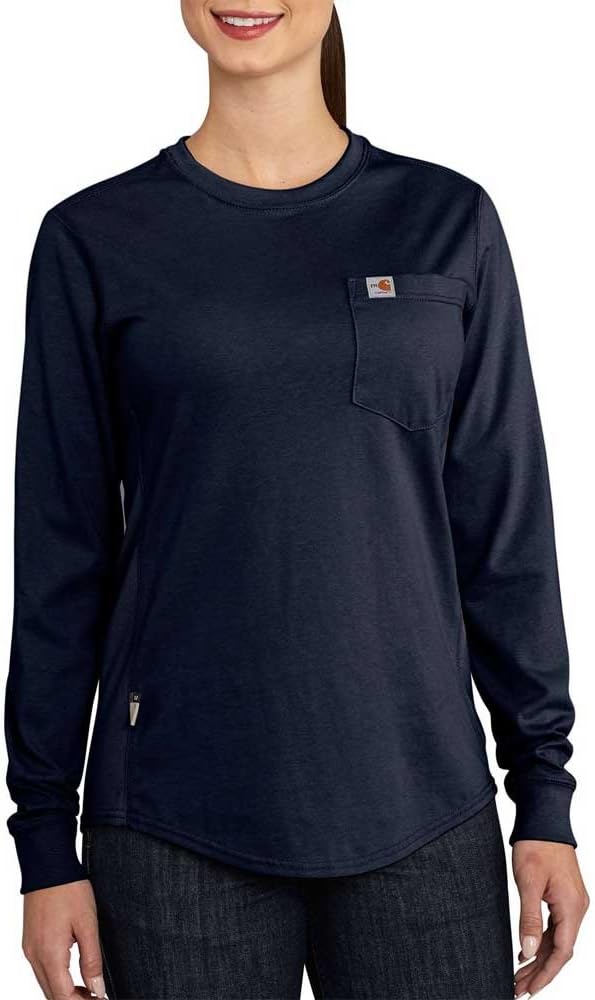 

Женская огнестойкая футболка Carhartt Force свободного кроя средней плотности с длинными рукавами и карманами, Dark Navy, Синий, Женская огнестойкая футболка Carhartt Force свободного кроя средней плотности с длинными рукавами и карманами, Dark Navy