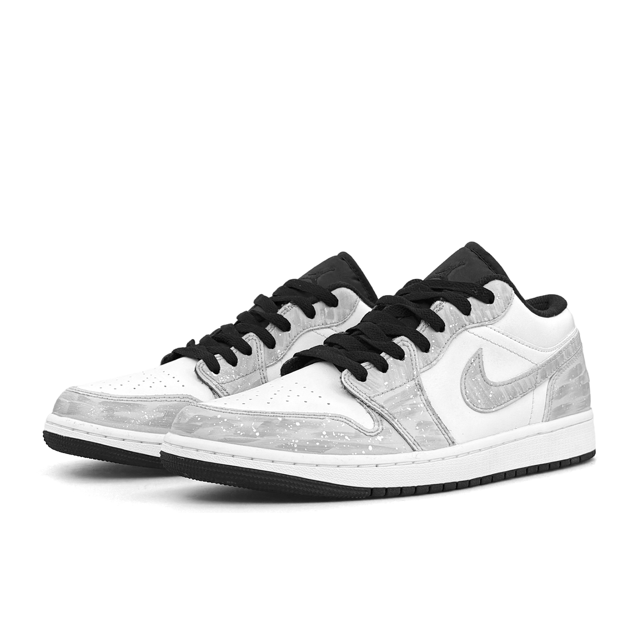 Jordan Air 1 устойчивые к истиранию низкие баскетбольные кроссовки Unisex Gray White — фото 4