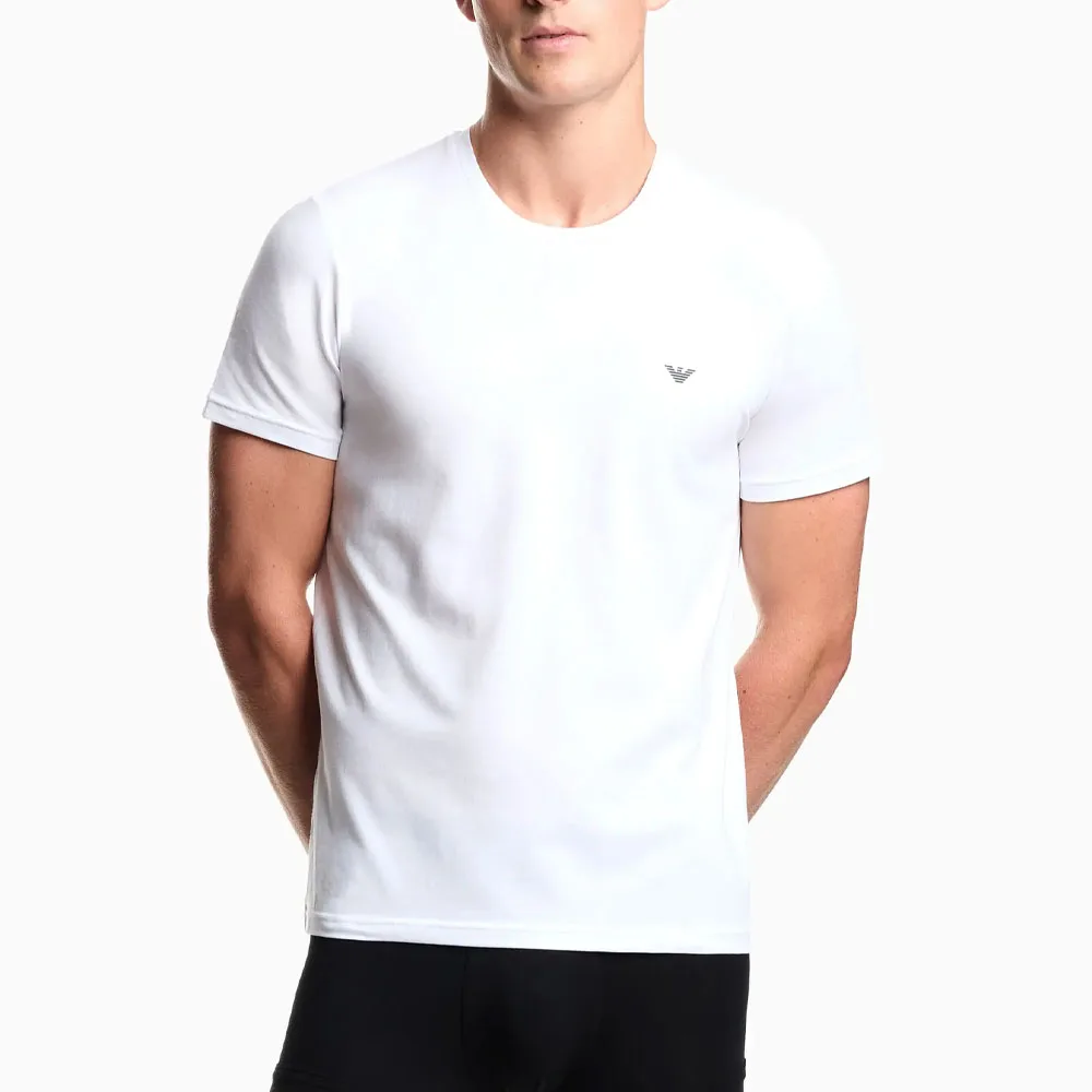 Две футболки Endurance Loungewear Jersey EMPORIO ARMANI, 2 Pack (Blue+White) — фото 2