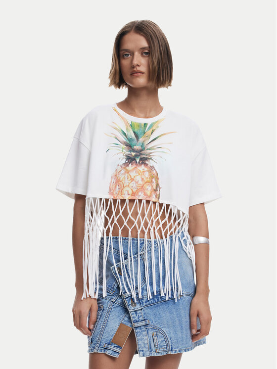 

Футболка обычного кроя 25SWTKAN Desigual, экрю