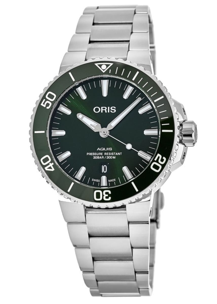 

Oris Aquis Date 41 мм автоматические стальные часы с зеленым циферблатом 01 733 7766 4157-07 8 22 05PEB