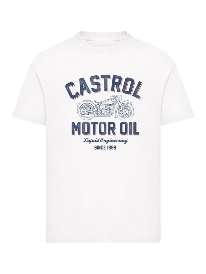 

F4NT4STIC Футболка Castrol Liquid Engineering белого цвета, Белый, F4NT4STIC Футболка Castrol Liquid Engineering белого цвета