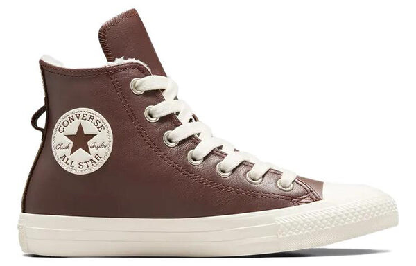 Кроссовки chuck taylor all star leather faux fur lining 'dark brown' Converse, коричневый — фото 3