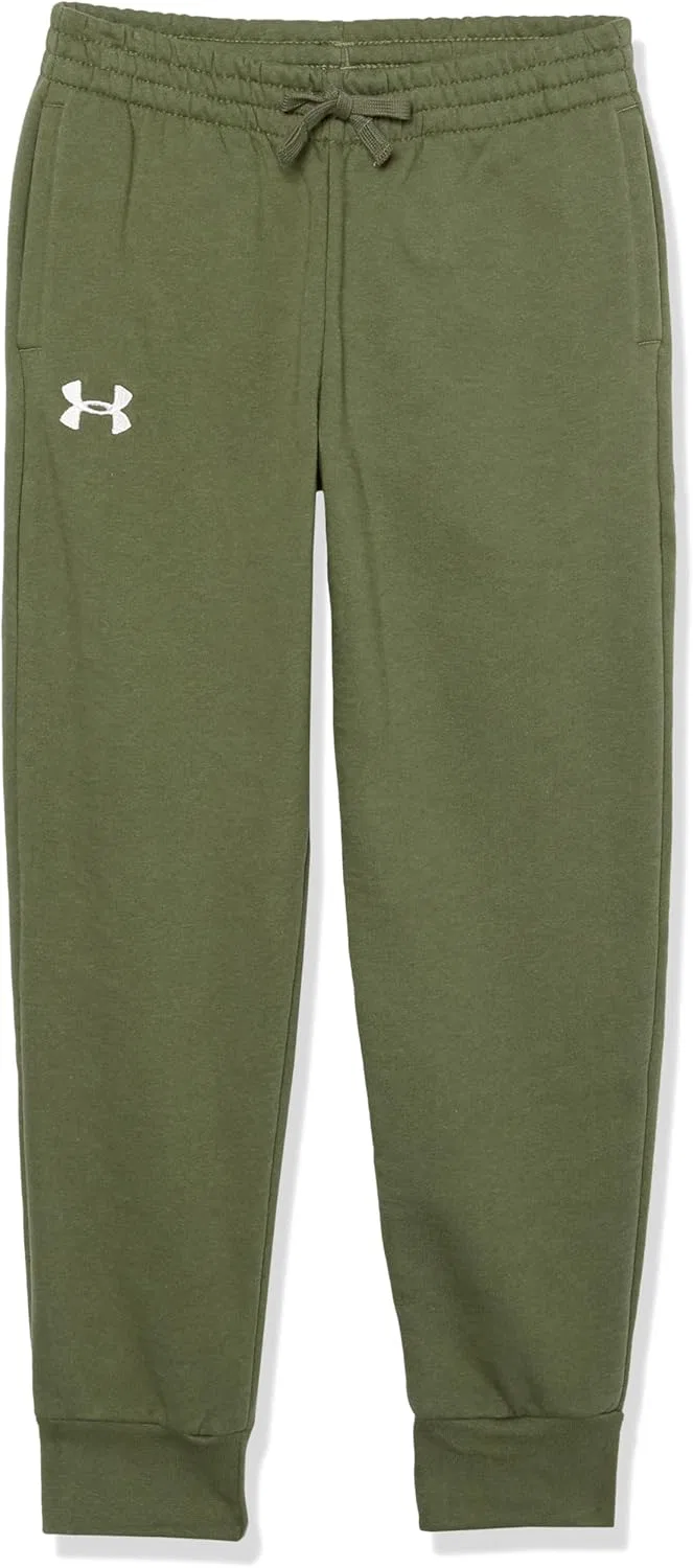 Детские спортивные брюки Under Armour Rival Fleece, Marine Od Green / White