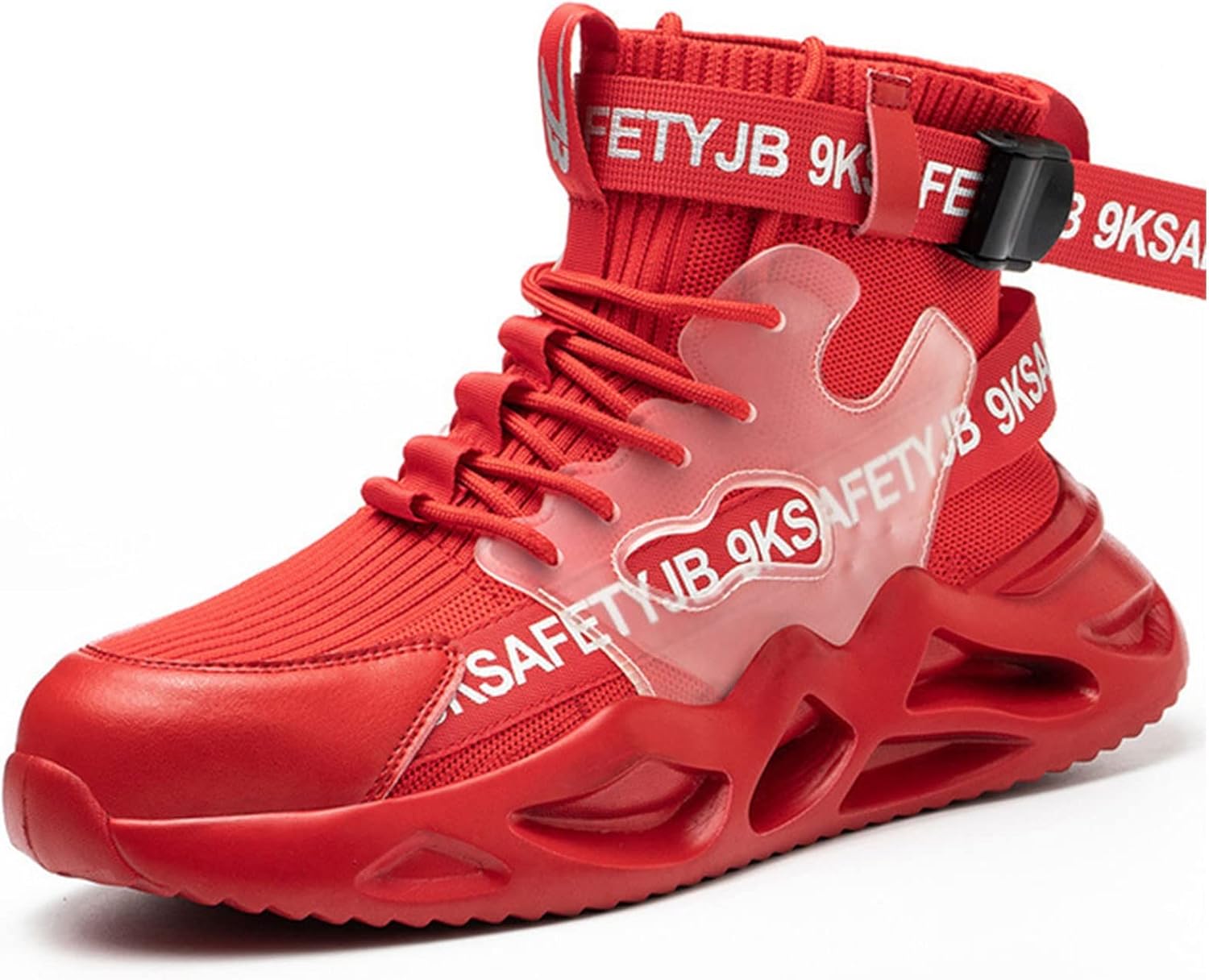 

Мужские защитные ботинки с металлическим носком, для промышленного и строительного использования, дышащие кроссовки, легкие, противоскользящие (Цвет: красный, Размер: 11 US) Hisxus