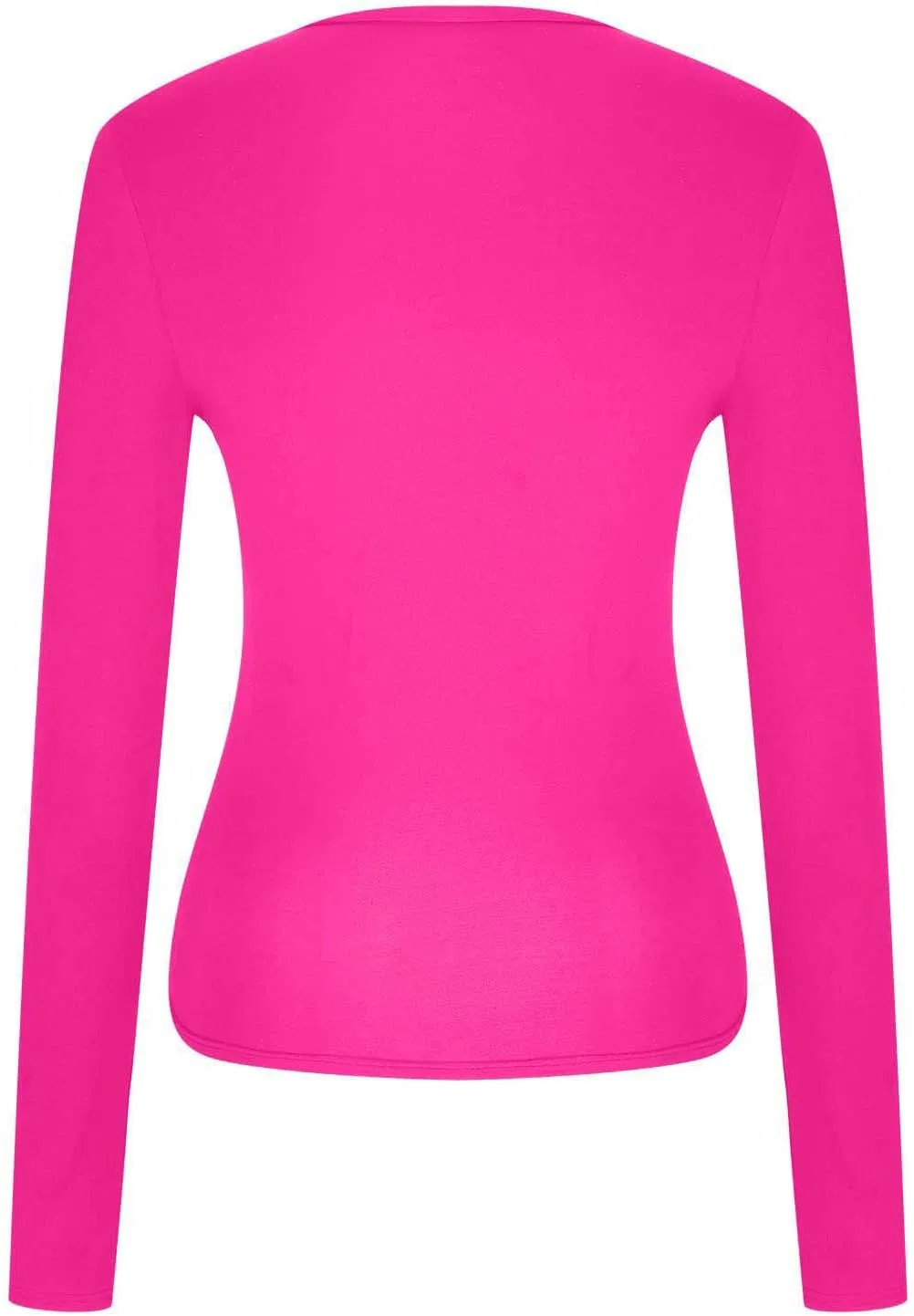 Женский лонгслив с круглым вырезом Uillui, облегающий, Hot Pink — фото 4