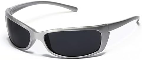 

Новые солнцезащитные очки в стиле ретро-панк 2025 года для женщин, защита от УФ-излучения UV400, модные сине-оранжевые, для мужчин, для занятий спортом на открытом воздухе и вождения WQFFQWK, Matte Silver Grey