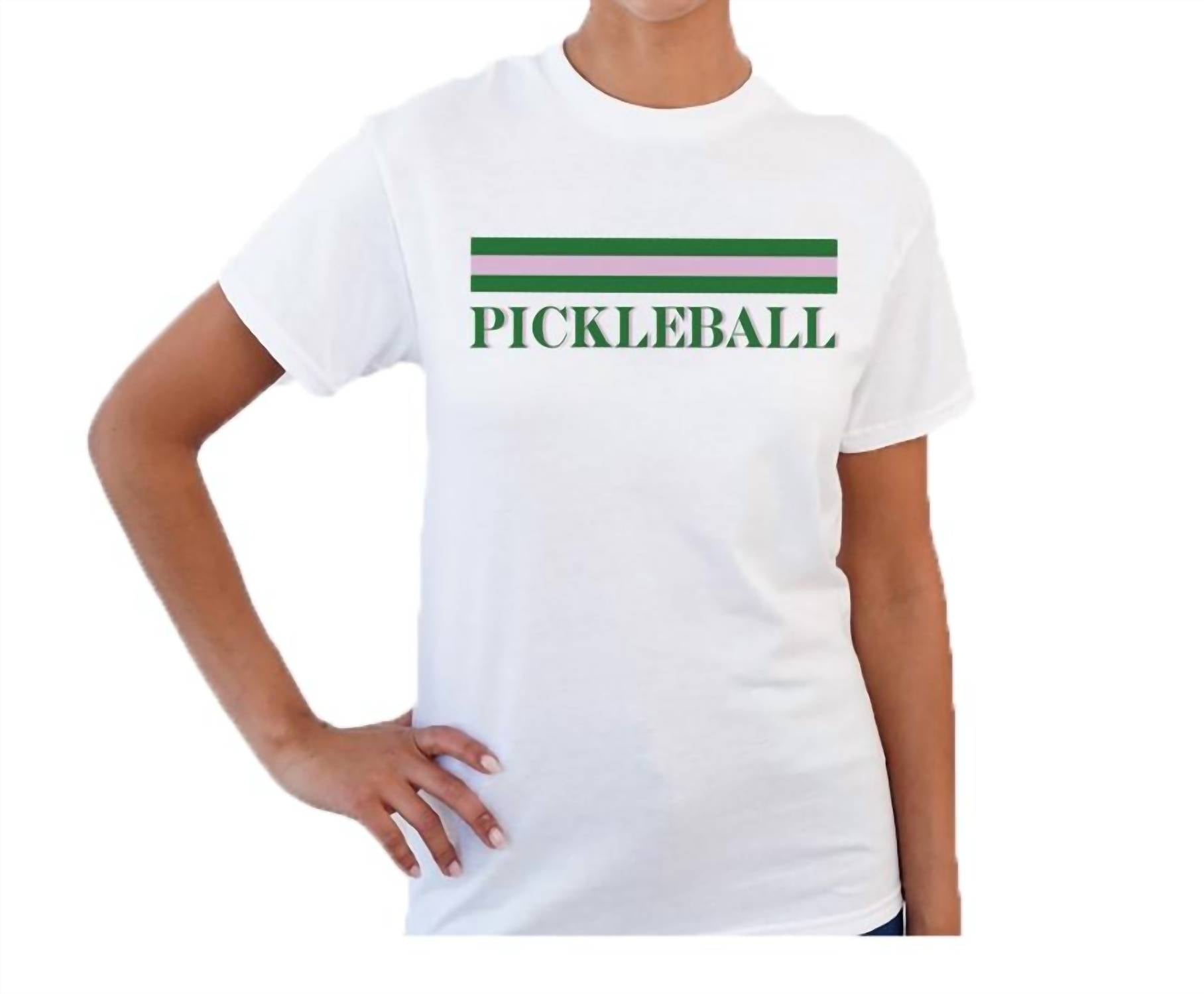 

Футболка Pickleball Stripe белого цвета Toss Designs