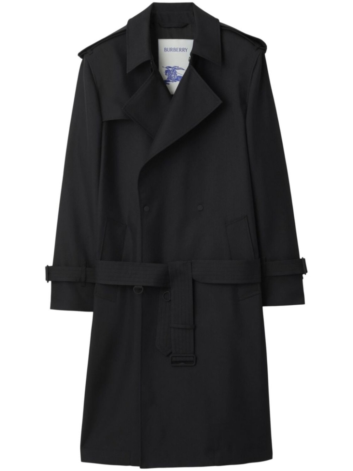 

Двубортный тренч с поясом Burberry, черный
