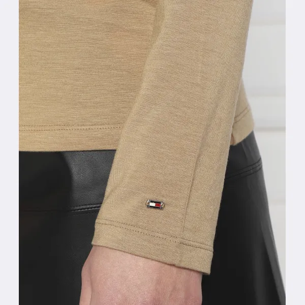 Облегающая водолазка из мягкого тенселя Tommy Hilfiger, коричневый — фото 4