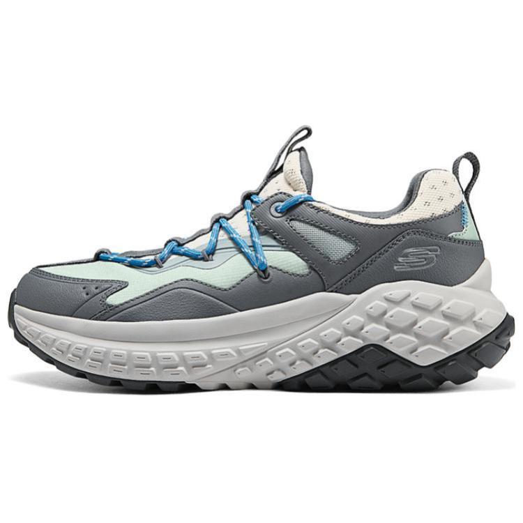 

Серо-зеленые мужские кроссовки Skechers для бега с низким верхом, устойчивые к истиранию, дышащие, поддерживающие, угольно-серые