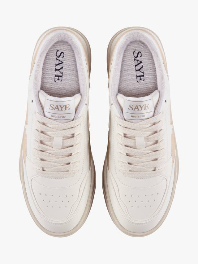 M82 Hybrid Vegan Leather кроссовки на шнуровке SAYE, White/Beige — фото 3