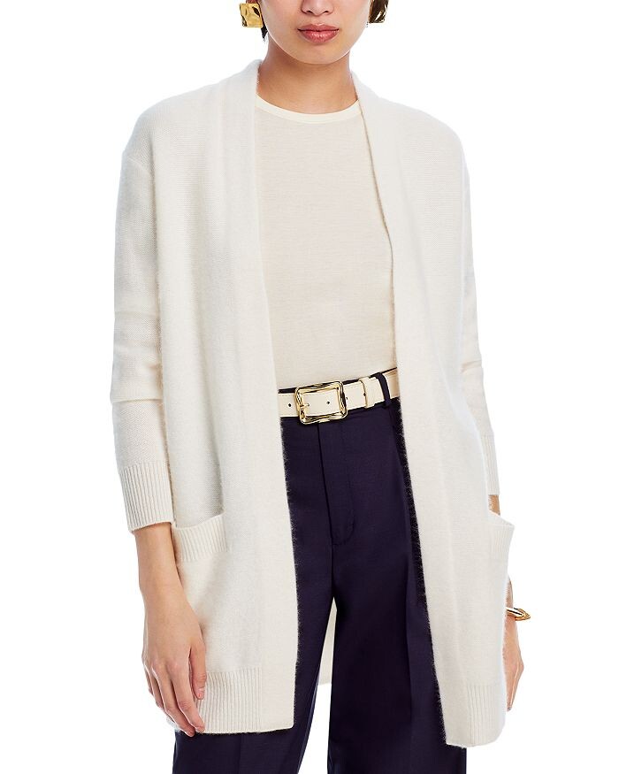 

Кашемировый кардиган C by Bloomingdale's Cashmere с начесом и открытой передней частью, слоновая кость/кремовый