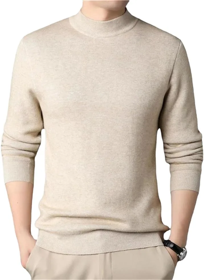 

Мужской тонкий свитер-пуловер с воротником стойкой