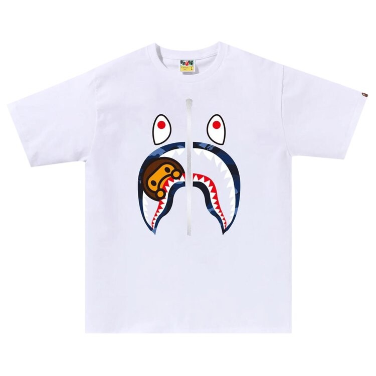 

Футболка BAPE Color Camo Milo Shark 'White/Navy', белый