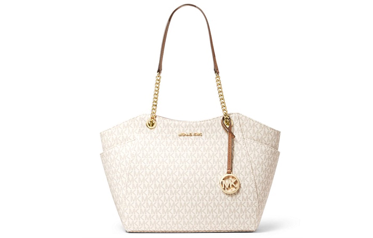 

MICHAEL KORS Сумка Jet Set PVC, шоппер, женская ручная сумка, сумка через плечо Vanilla White