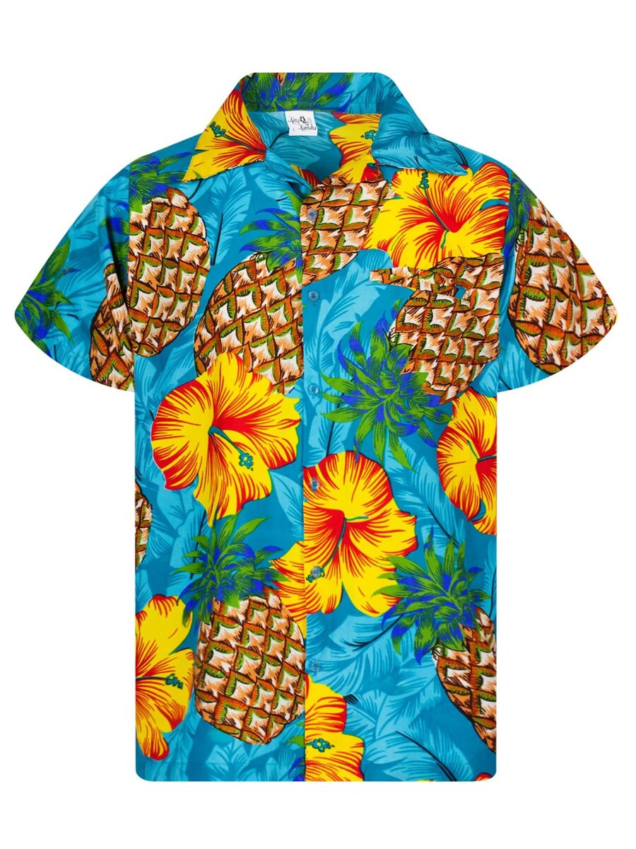 

Рубашка King Kameha Pineapple Hibiscus, бирюзовый