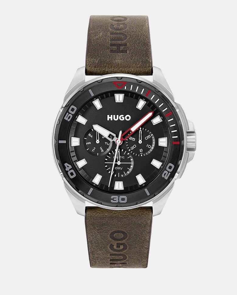

Многофункциональные коричневые кожаные мужские часы Fresh 1530285 Hugo, коричневый