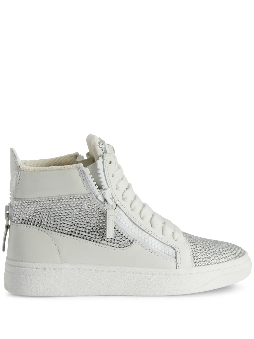 Высокие кеды с кристаллами Giuseppe Zanotti, белый