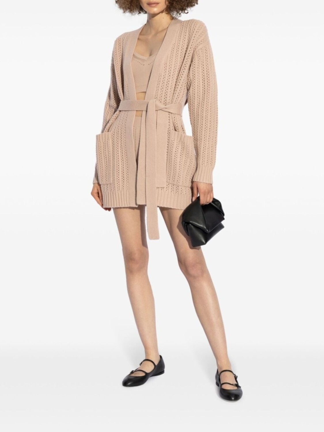 Max Mara кардиган с перфорацией, нейтральный цвет — фото 2