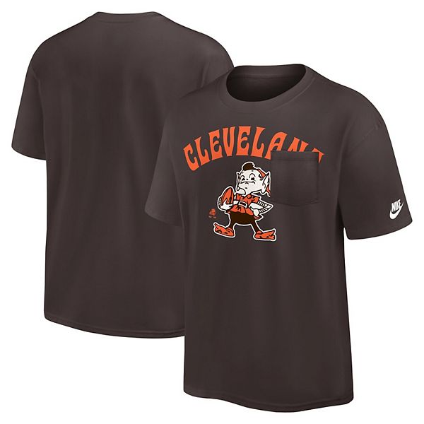 

Мужская футболка cleveland browns rewind heavy max 90 карманная, коричневая Nike