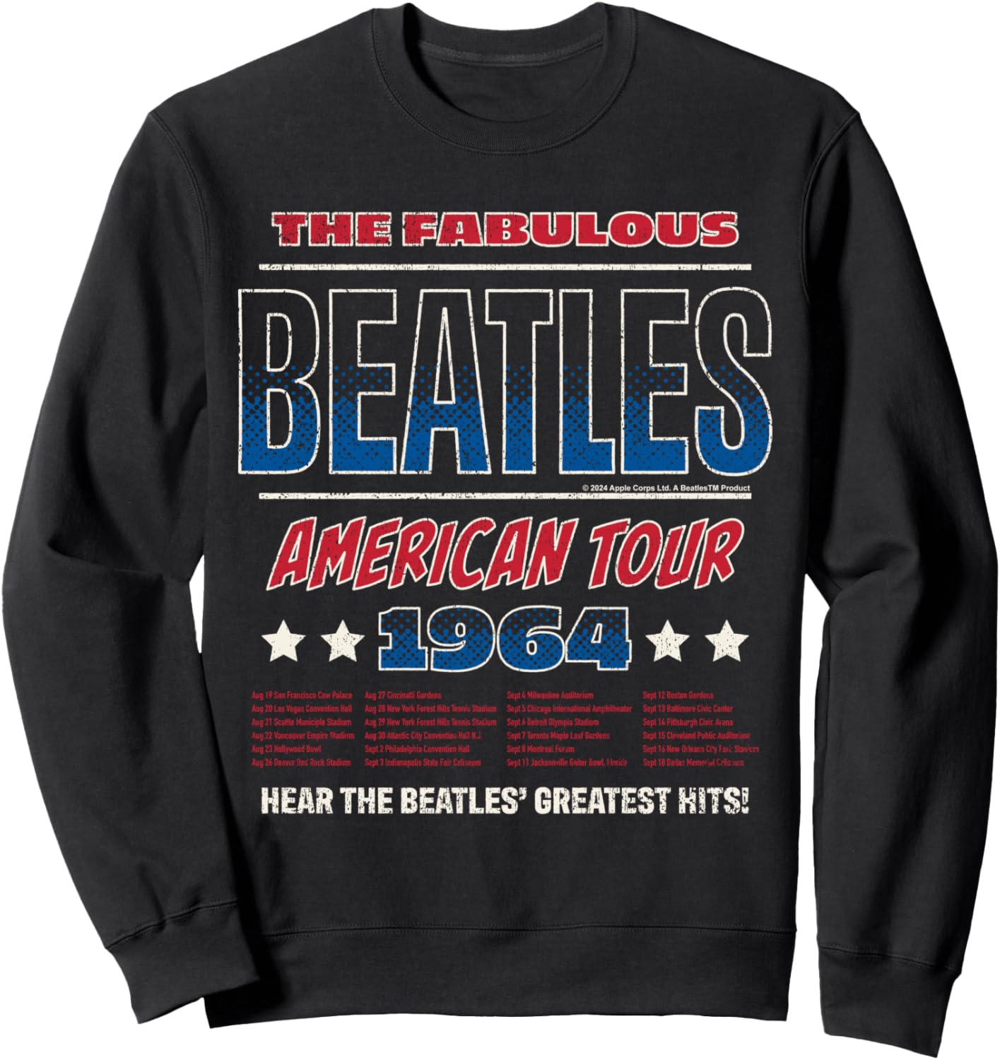 

Толстовка The Beatles - American Tour 1964 Greatest Hits, черная