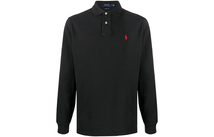 Поло с длинными рукавами All Fits Mesh Polo Ralph Lauren, черный — фото 3