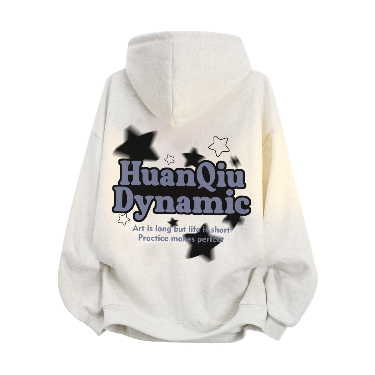 

Толстовка Unisex Hooded Moderate Heavyweight HUANQIU, белый heather серый