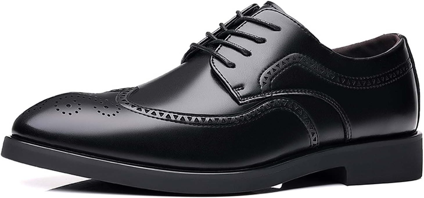 

Мужские повседневные деловые кожаные туфли, удобные шнурованные противоскользящие оксфорды, смокинг, выпускной, свадебные, формальные туфли Lnistride, черный