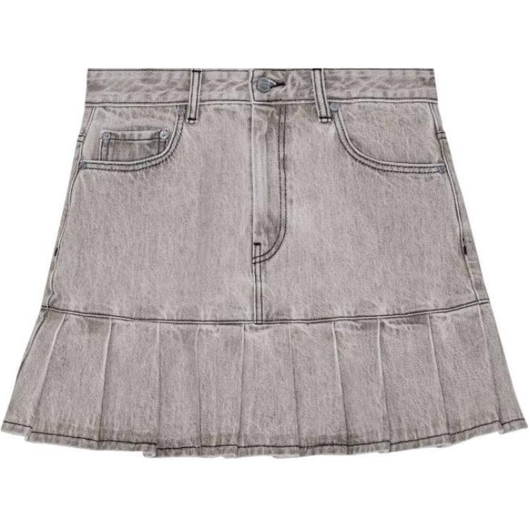 

Плиссированная мини-юбка Future Denim GANNI, серый