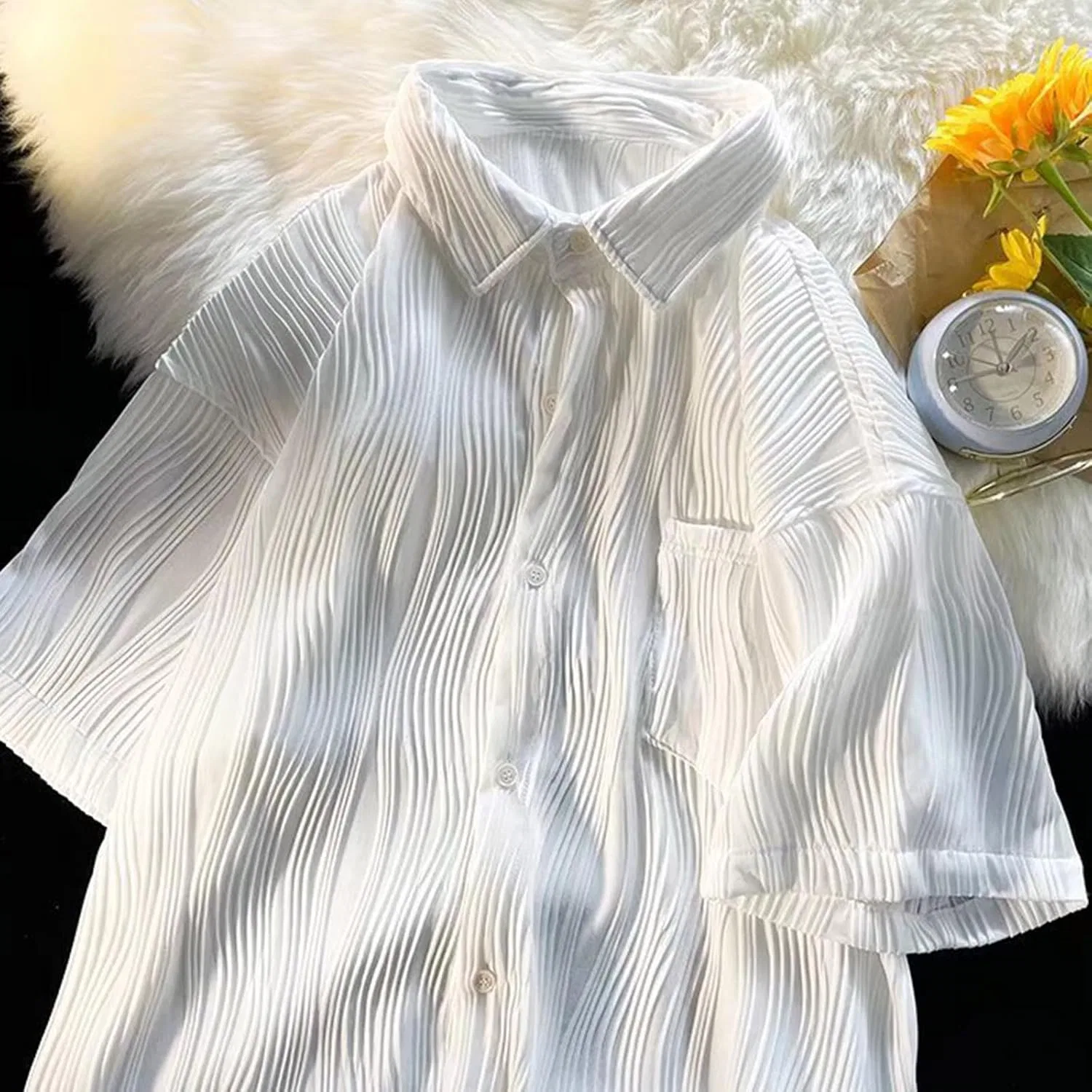 Алоха-рубашка с принтом, свободная, Aloha Shirt, белый — фото 4