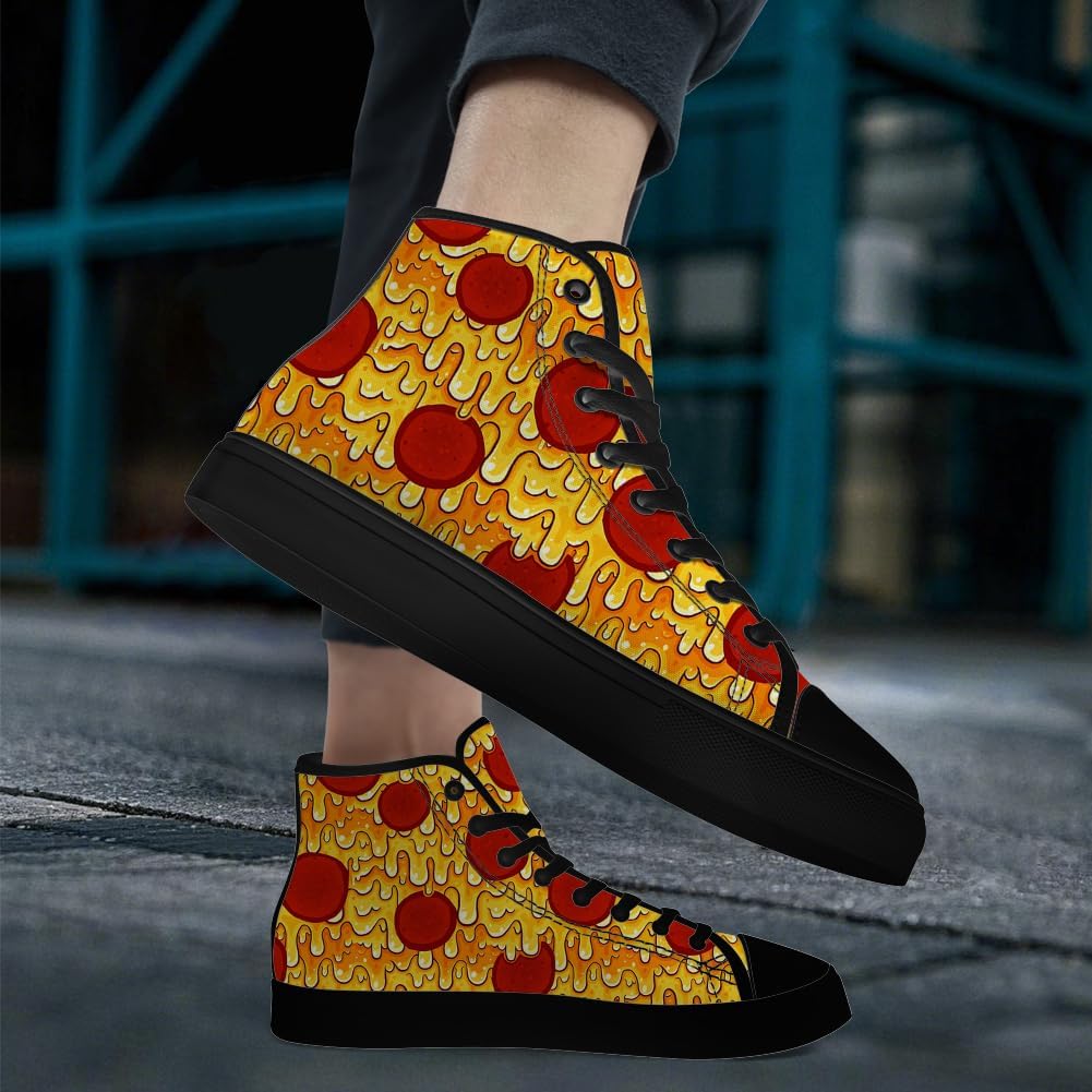 Кеды chebing Pizza High Top на высокой подошве для мужчин и женщин, высокие кроссовки на шнуровке, повседневная обувь, подарок для парня или девушки, красный — фото 2