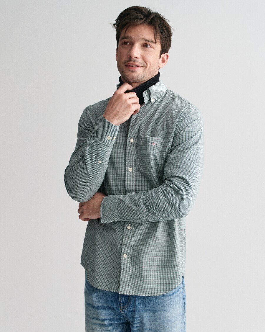 

Клетчатая рубашка GANT Regular fit Business Shirt, светло-зеленый