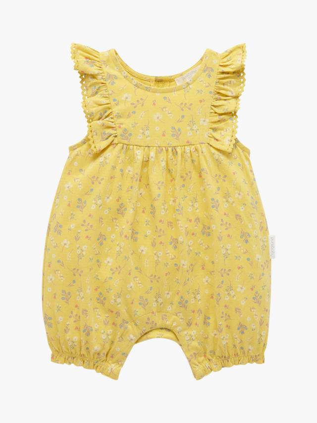 

Детский комбинезон-коротышка из органического хлопка с оборками Purebaby, цвет Sunshine Floral