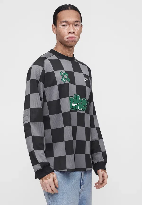 Футболка вратарская с длинным рукавом Nike Sportswear, дымчато-серый/черный/малахитовый — фото 4