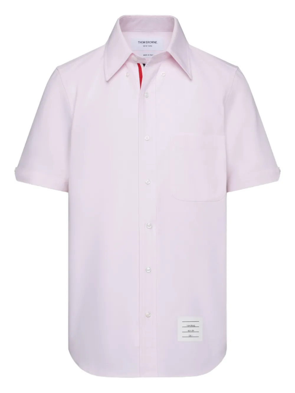 

Рубашка с короткими рукавами и накладным карманом THOM BROWNE, розовый