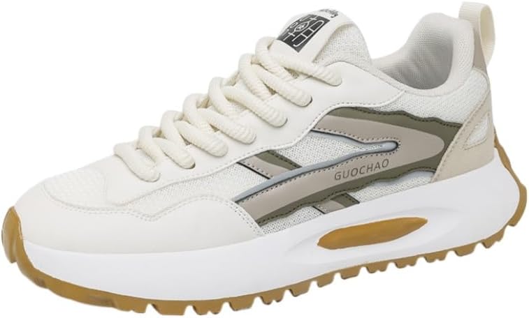 

Мужские спортивные кроссовки с толстой подошвой, дышащие, мягкие и приятные для кожи, с противоскользящей и износоустойчивой подошвой, подходят для путешествий и походов Clolinde, бежевый