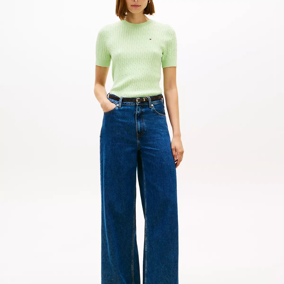 Свитер с круглым вырезом Lime Green Tommy Hilfiger — фото 3