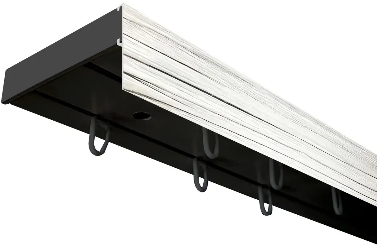 

SN DECO GROUP Карниз для штор "Карниз SH (1) с панелью 5 см", 2 направляющие, фиксированный размер 400 см, черный/пепельный