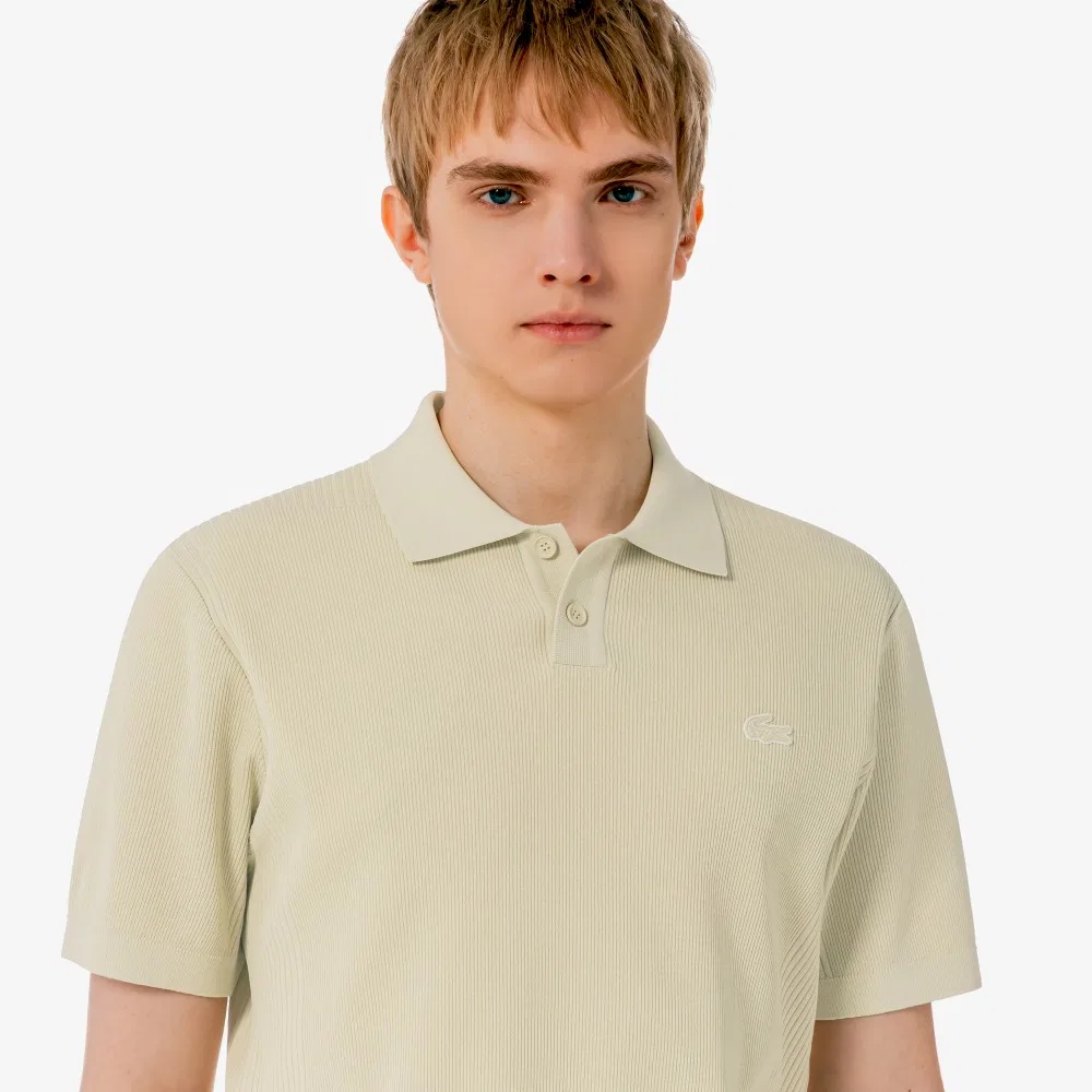 Мужской свитер с текстурой для гольфа бежевый от Lacoste — фото 2