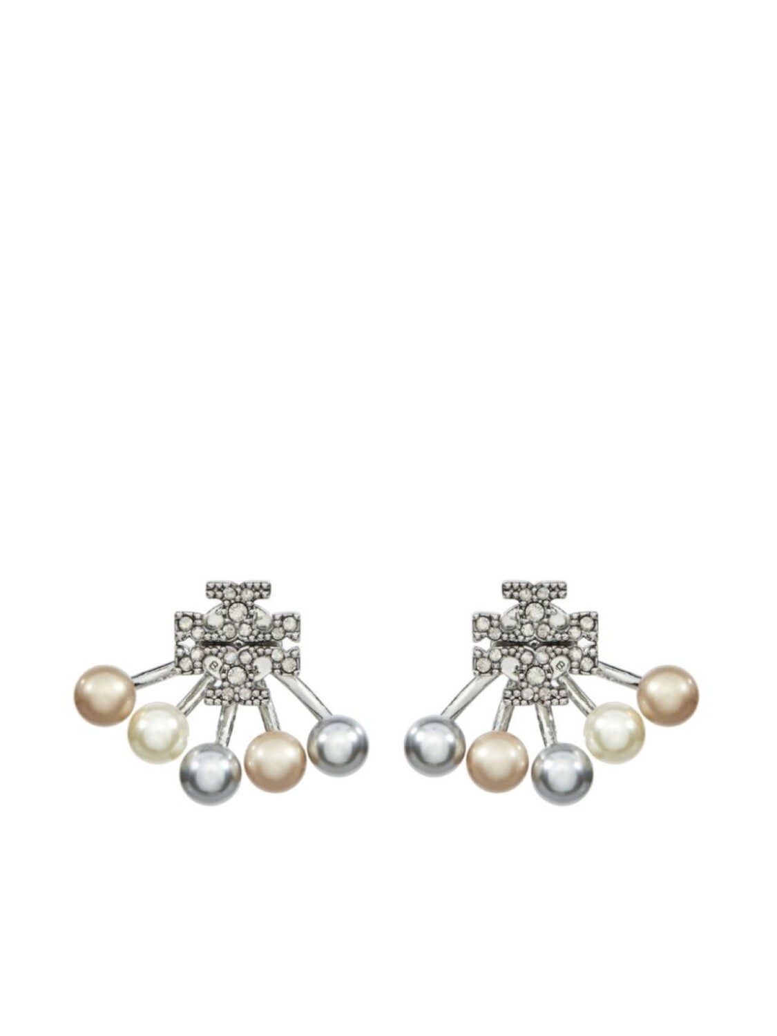 

Серьги Kira с жемчугом спереди и сзади Tory Burch, серебряный
