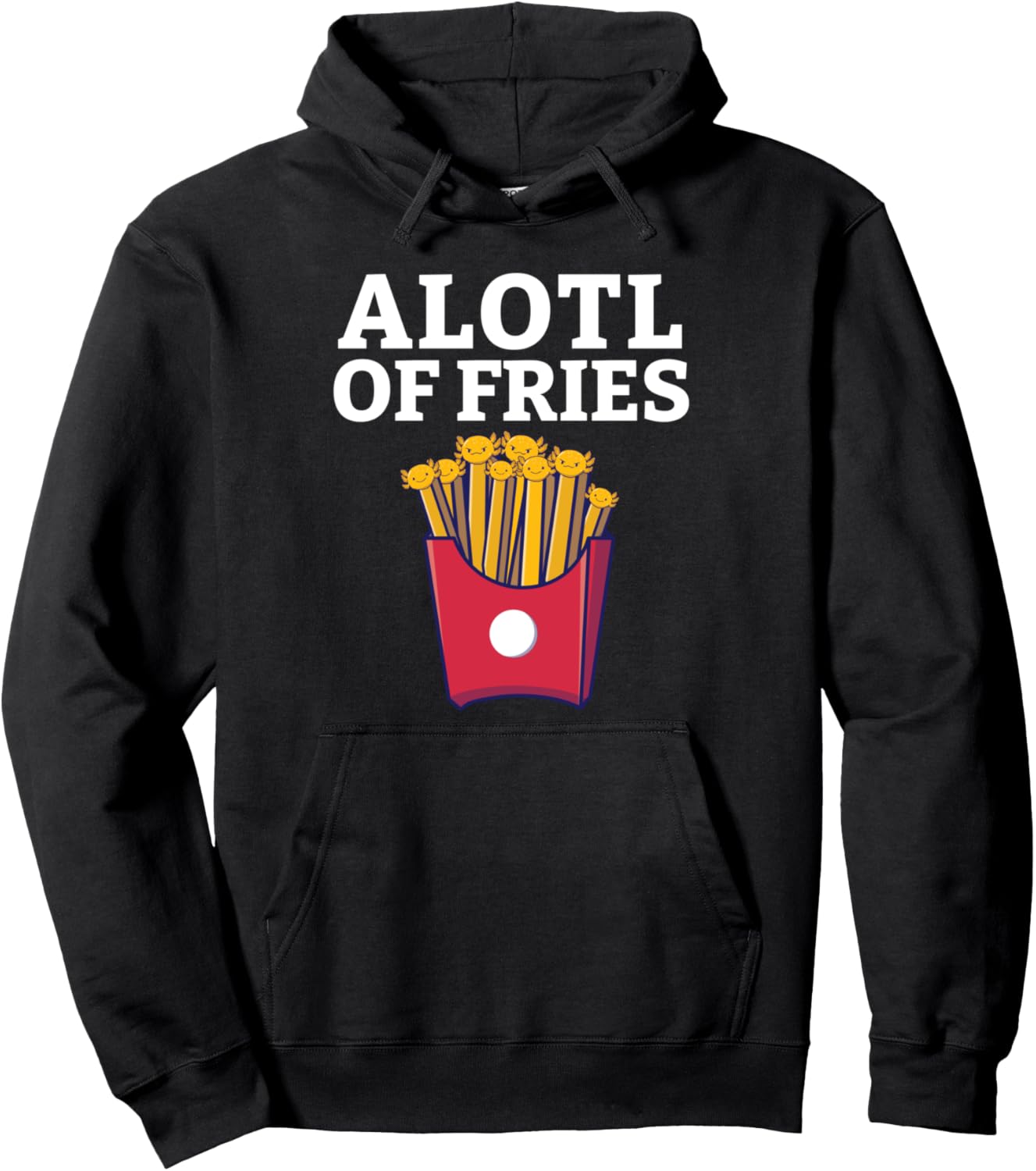 

Толстовка с изображением аксолотля и картофеля фри, черная Alotl & Fast Food Gift, Черный, Толстовка с изображением аксолотля и картофеля фри, черная Alotl & Fast Food Gift