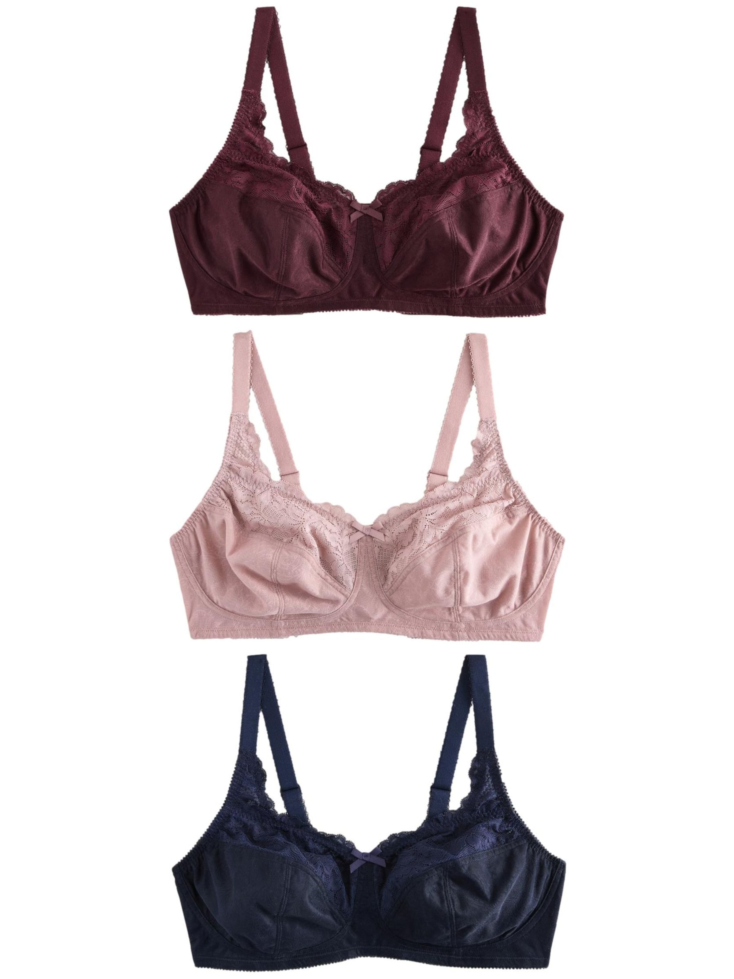 Next Бюстгальтер-майка в цветах Dark Blue, Rose, Wine Red