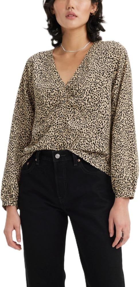

Женская блузка Levi's Zenda с длинным рукавом (также доступна в размере Plus), (New) Mosaic Animal Almond Buff