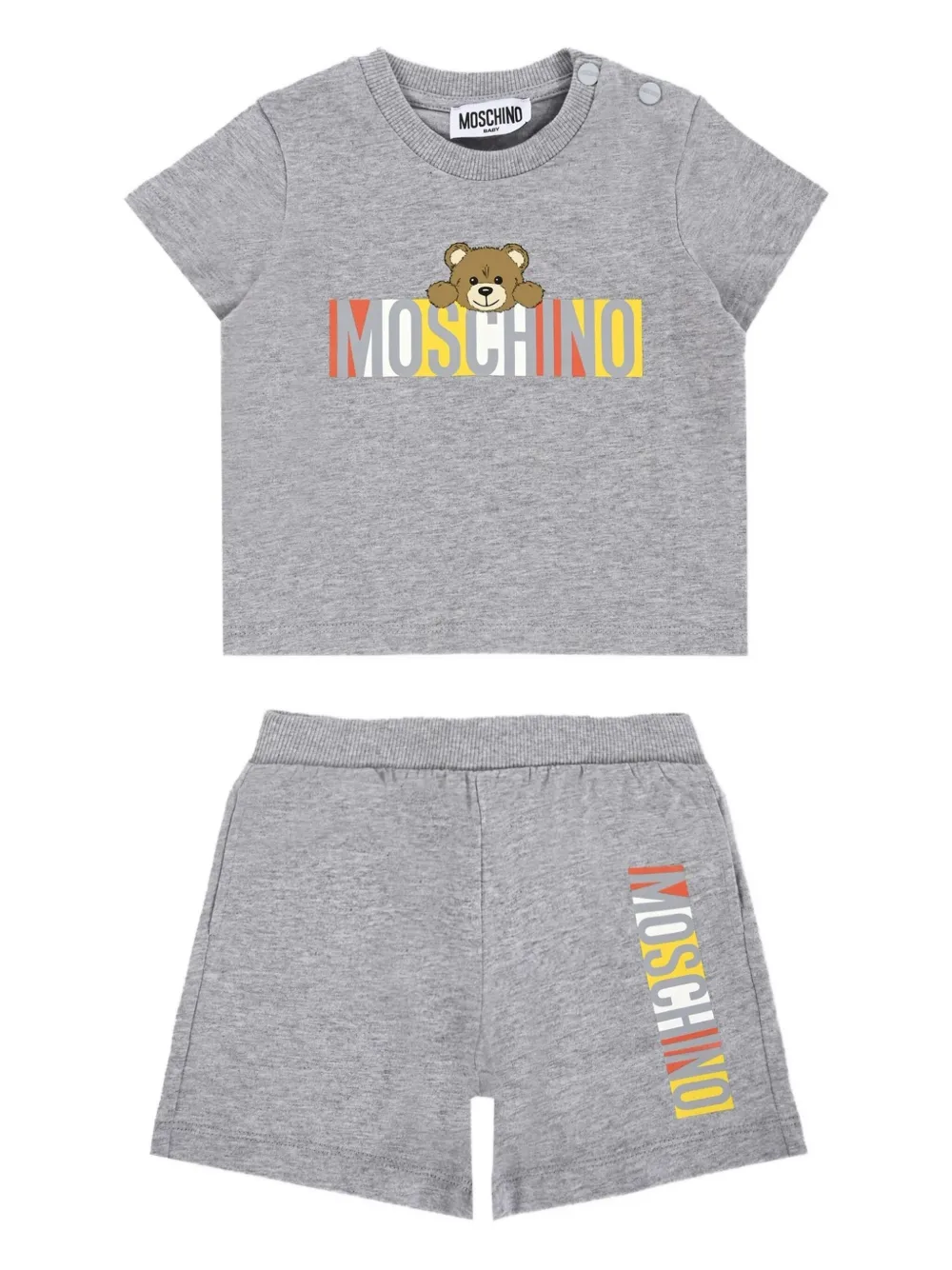 

Комплект из топа и шортов с принтом Teddy Bear Moschino Kids, серый