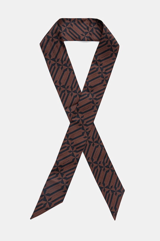 

Шелковый шарф Lanvin, коричневый