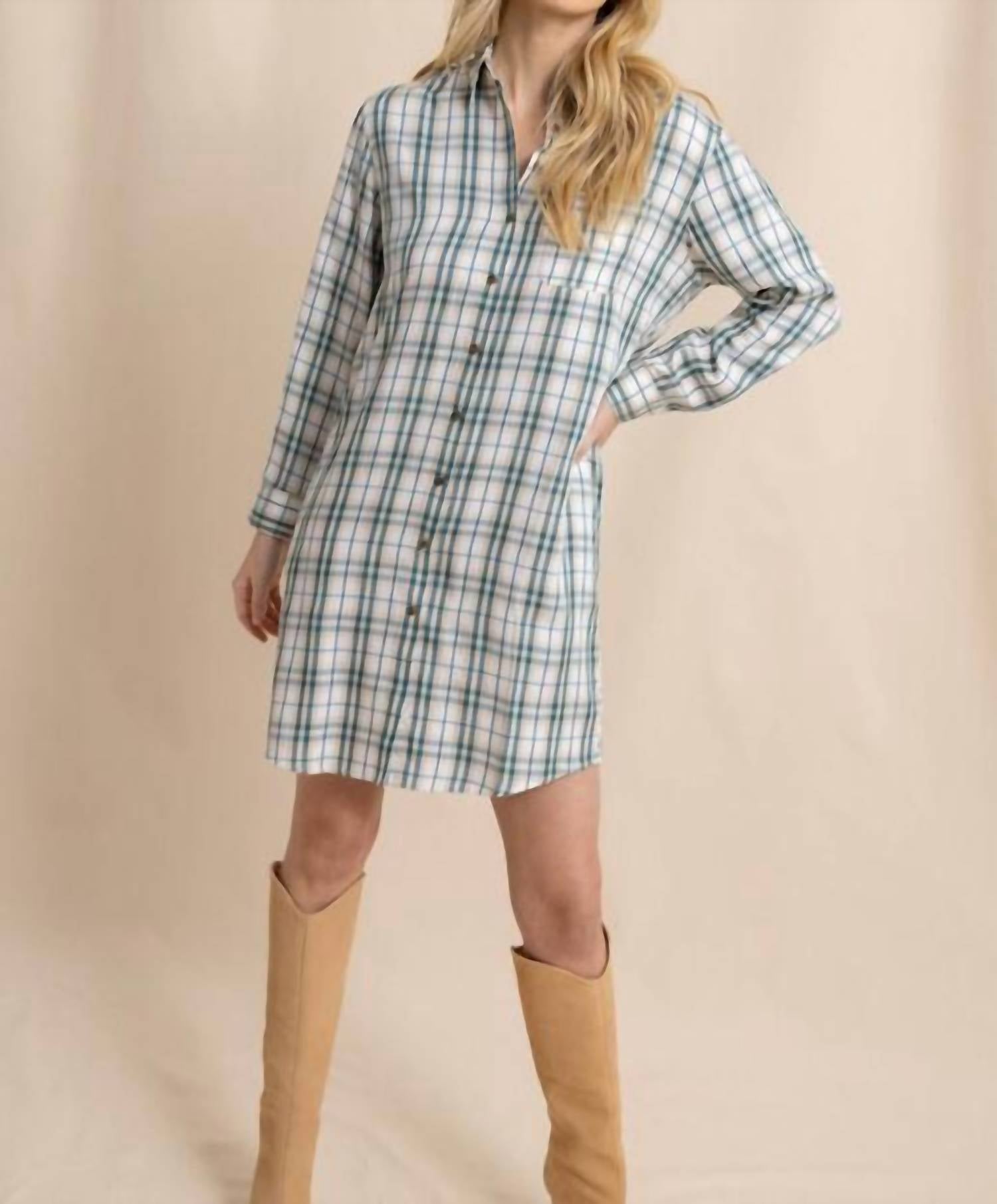 

Cam Платье в клетку из твила "Яркая осень" песочно-белое SOUTHERN TIDE