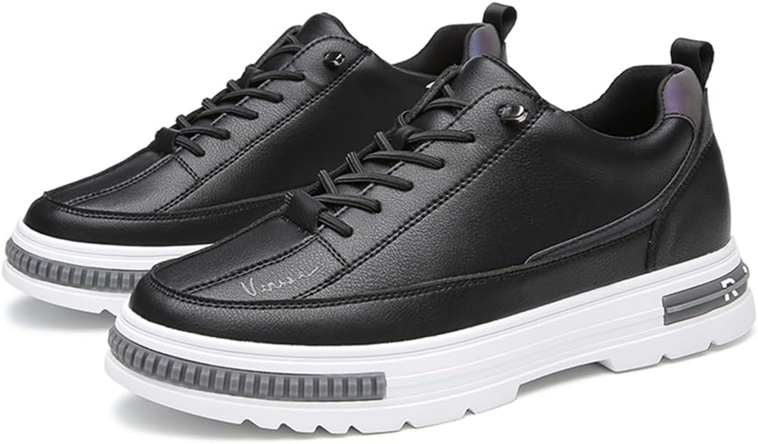 

Мужские кожаные туфли с повышением роста, дышащие, противоскользящие, деловые кроссовки для комфорта при вождении, офисной и повседневной ходьбе Ukuboxbag, черный